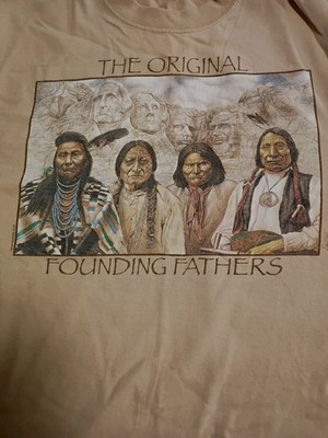 Y2k The Original Founding Fathers Graphic Native American T-Shirt M