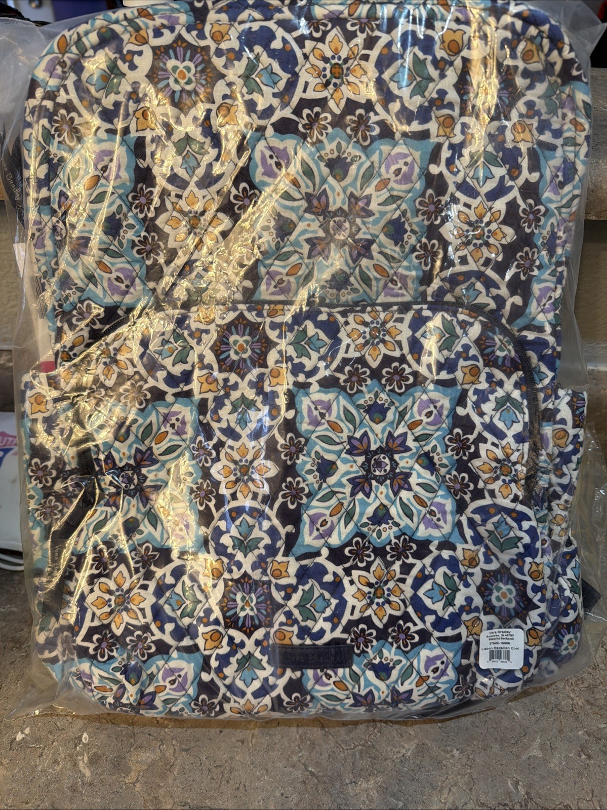 NWT Vera Bradley Essential Backpack - Lisbon Medallion Cool 