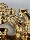 Vintage TRIFARI Gold Tone Blue Enamel Lucite Statement Anchor Pin Brooch — photo 6