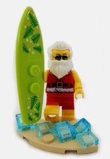 NEW LEGO SURFING SANTA MINIFIG w/surfboard minifigure claus christmas hawaiian