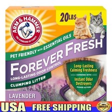 Clumping Cat Litter W/ Lavender Odor Control Dust Free Easy Scooping 20 lb New