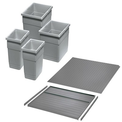 Ninka Abfalltrennsystem eins2vier KB 600 mm alugrau Höhe 275 mm für TANDEMBOX