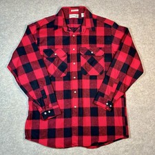 Fieldmaster Thick Flannel Made in USA 100% Cotton Button Up Men's XL Tall Shirt