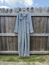 40  s 50  s VINTAGE Esso Dealer Anderson Bros Hickory Stripe Coveralls Size 42