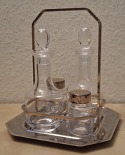 MENAGE-SET, ESSIG, ÖL, SALZ, PFEFFER, INOXPRAN 18/10 EDELSTAHL, ITALIEN