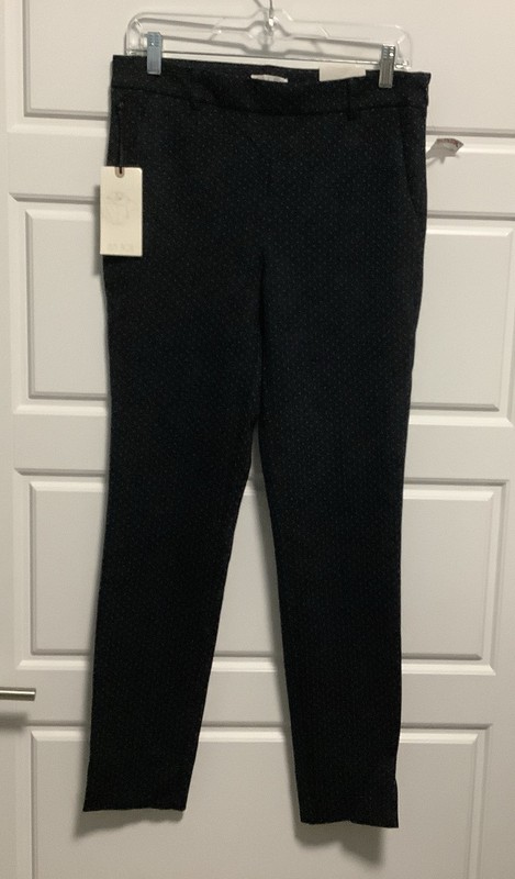 LILA ROSE Black W/Print ClassicFit Mid-Rise SlimLegDress Pants Women's Sz 8 NWT