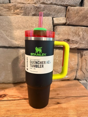 #ad Stanley FlowState Quencher H2.0 Tumbler 30oz Color: Neon Black NEW NO BOX $38.50