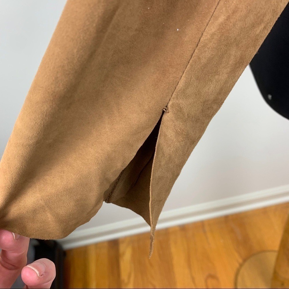 Leather Drape Front Jacket Suede Small Leather - image 3