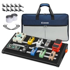 Guitar Effects Pedal Board with Backpack Custom Tape and Cable Management Kit