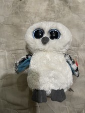 RETIRED TY beanie Baby Babies Boos Boo's Spells Snow Owl White 6" big eyes MWMT