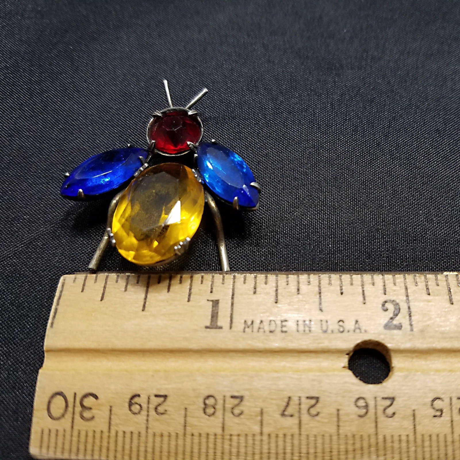 Vintage Adele Simpson Bug Brooch, Multicolored Rh… - image 6