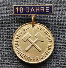 Auszeichnung DDR: VEB Braunkohlenwerk Jugend Lübbenau 10 Jahre treue Mitarbeit 