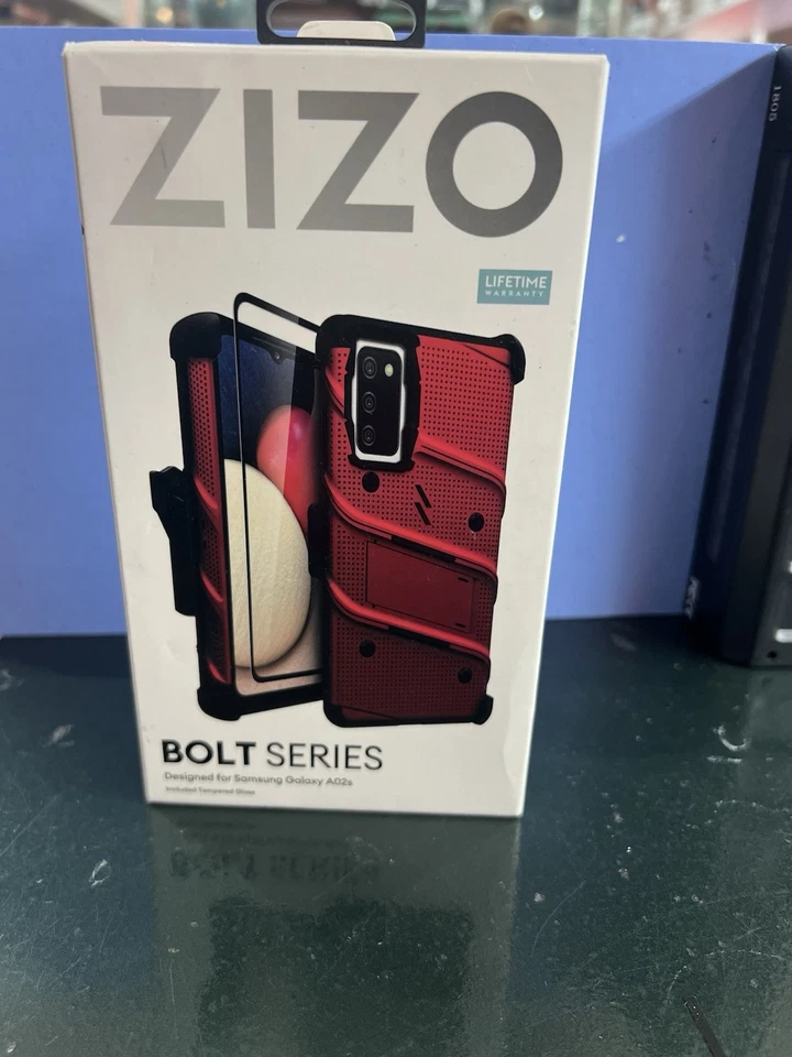 Funda/Funda/Vidrio Templado Serie ZIZO Bolt para Samsung Galaxy A02s - Roja Foto 2 de 4