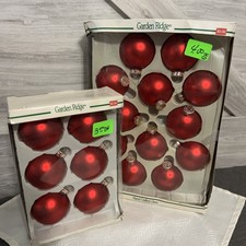 18 Vintage Rauch Red Glass Ball Christmas Tree Ornaments Garden Ridge USA Made