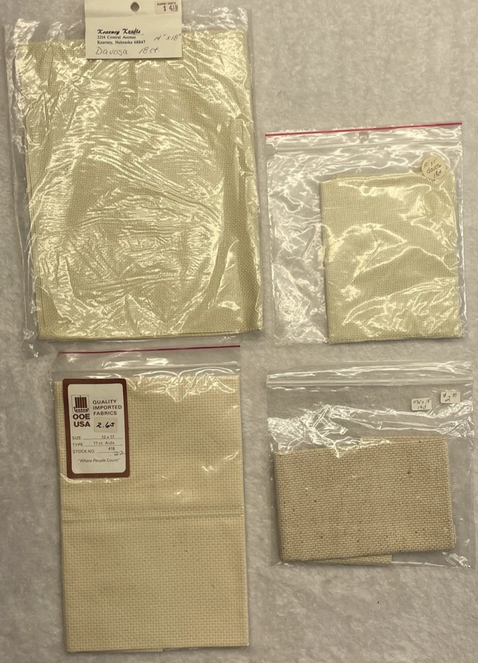 Large Mixed Lot of Cross Stitch Fabric Various Sizes, Colors & Count Tablecloth - Image 3 of 4