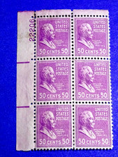 US 831 WILLIAM HOWARD TAFT PLATE# BLOCK OF (6) MNH/DISTURB GUM FAIR PRICE