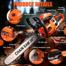 20 Bar Chain Powered Engine Wood Cutting Gas Chain Saw 62cc Gasoline Chainsaw 20 Bar Chain Powered Engine Wood Cutting Gas Chain Saw 62cc Gasoline Chainsaw