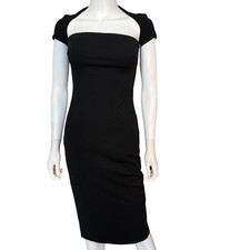 New LULU'S Black Off-the-Shoulder Cutout Midi Dress Size X-Small Fallcore
