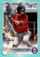 2022 Topps Pro Debut Aqua /75 Malfrin Sosa #PD‑67 FCL Twins Numbered Parallel RC