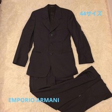 EMPORIO ARMANI Suit Set 44L Black Stripe Jacket Pants Used