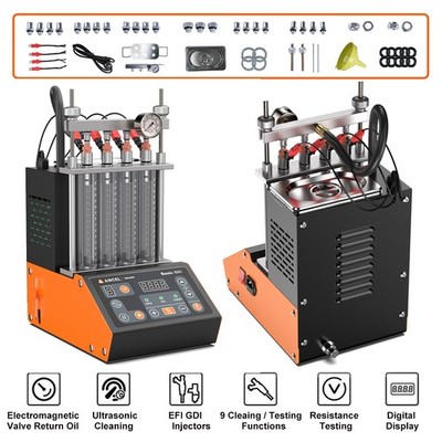 220V Fuel Injector Tester & 4-Cylinder Ultrasonic Cleaning Machine ANCEL ANJ400