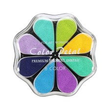 Petal Stamp Ink Pad, 4.3 Inch Washable Craft Stamps Inkpad, Spring Plants