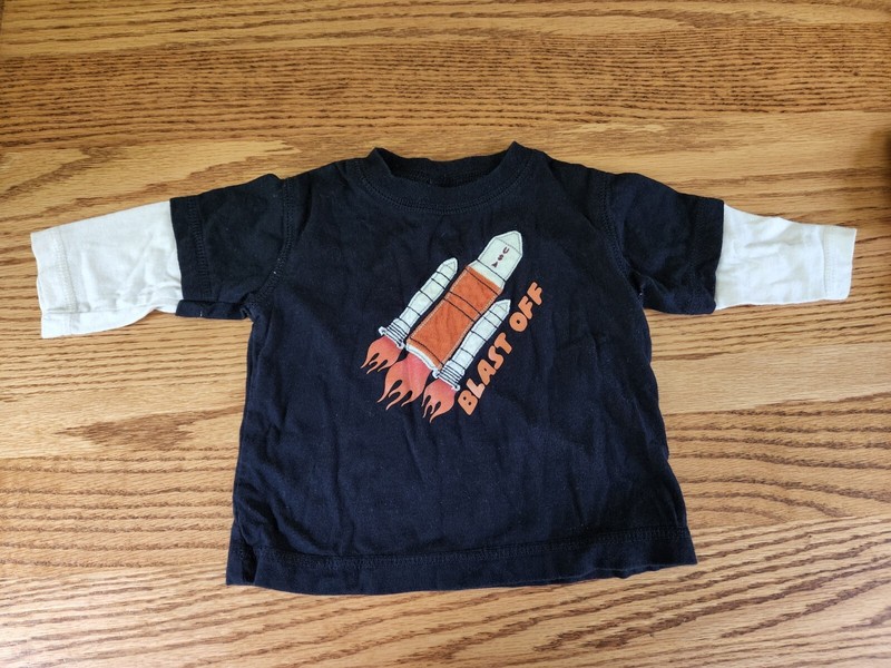 Baby Gymboree Boys Long Sleeve Shirt Blast Off Rocket Space 3-6 Months