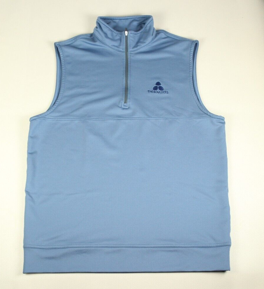 The Boulders Dunning Performance Golf Vest Men Small Blue Stretch