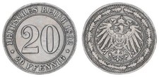 Kaiserreich 20 Pfennig 1892 F ss 83949