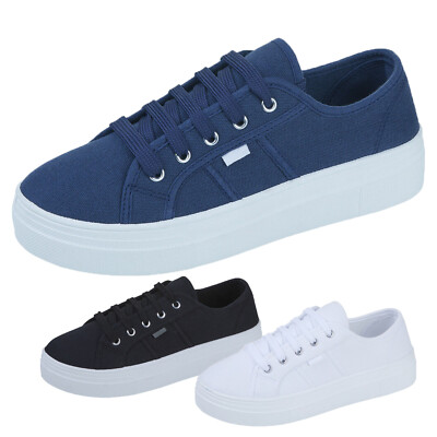 Canvas Ladies Flatform Shoes Uk Ladies Lace Up Canvas Womens