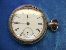 VINTAGE ELGIN OPEN FACE POCKET WATCH W/GRADE 296 - 15 J MVMT. - RUNNING