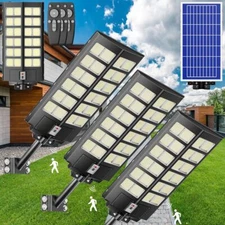 3X Commercial Motion Sensor Solar Street Light Dusk To Dawn for Parking Lot Road