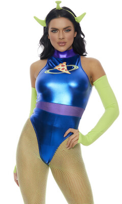Sexy Forplay The Chosen One Toy Story Alien  Blue Bodysuit Costume 559609