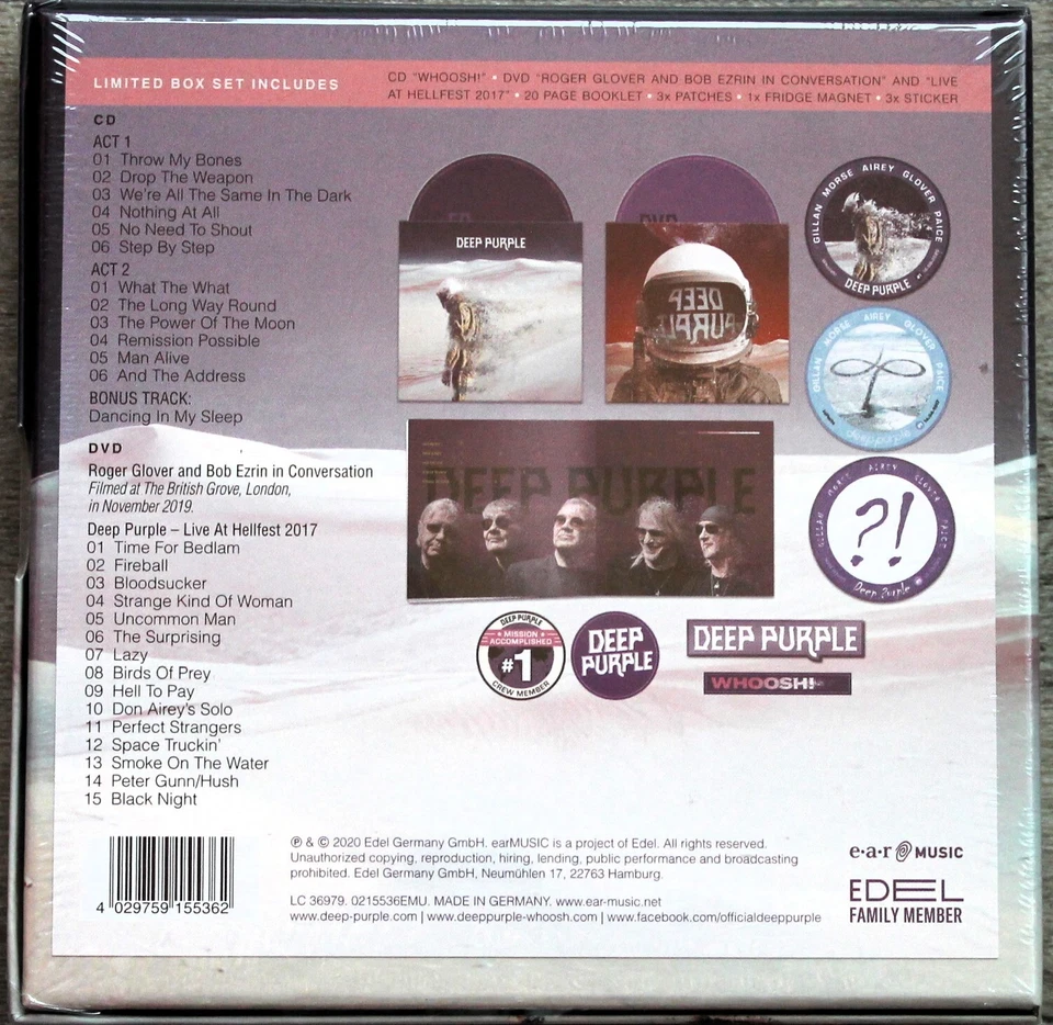 Deep Purple - Whoosh! (2020) (CD+DVD, Limited Edition) (0215536EMU) (Neu+OVP) - Bild 2 von 3