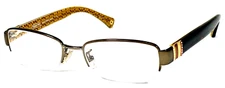 COACH NEW YORK “CECILY” HC5027B 9094 Brown Half Rim Eyeglasses Frame 50-17-135
