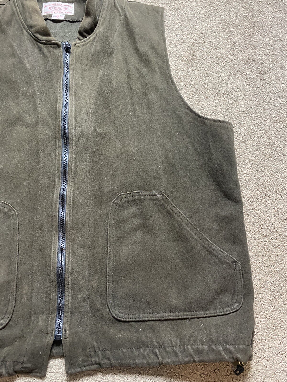 Filson Outfitter Brown Moleskin Vest Liner Size XL Ma… Gem