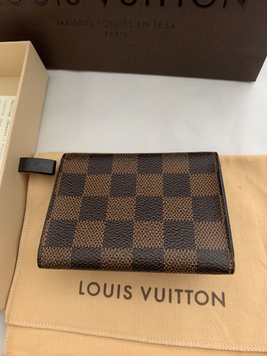 Authentic Louis Vuitton LV Damier Ebene business envelope card holder w  receipt