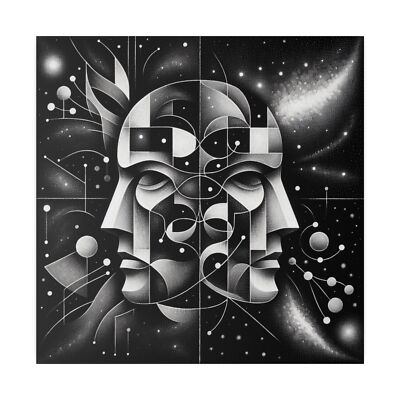 Matte Canvas Wall Art Art Deco Duality Mask Abstract Cosmos Museum Gallery Decor