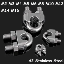M2/3/4/5/6~M16 Wire Rope Clamp Cable Grip A2 Stainless Steel Metal Wire U Bolts
