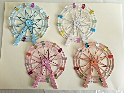 4 fantastische bewegliche Riesenrad Basteln Stanzformen auf Glitzereffekt Karte 