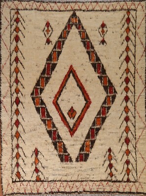 Thick Plush Ivory Moroccan Berber Oriental Area Rug 8'x10' Wool Handmade Carpet