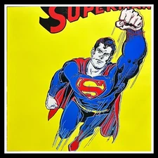 ANDY WARHOL "Superman" Yellow Trial -Diamond Dust Screenprint- Museum Quality