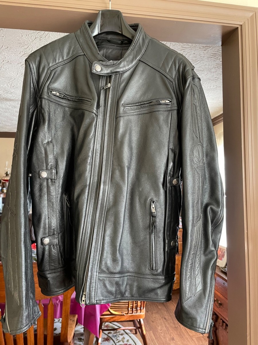 Harley Davidson DRAUGER Willie G TRIPLE VEN T LEATHER JACKET 97194