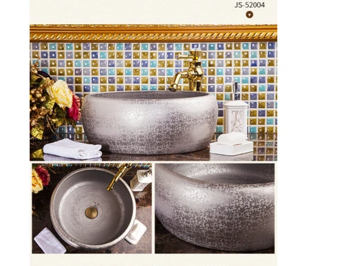 NewEuropeanfashiongold/silverceramicbathroombasinsinkwithwaterfallfaucetspout - Picture 23 of 46