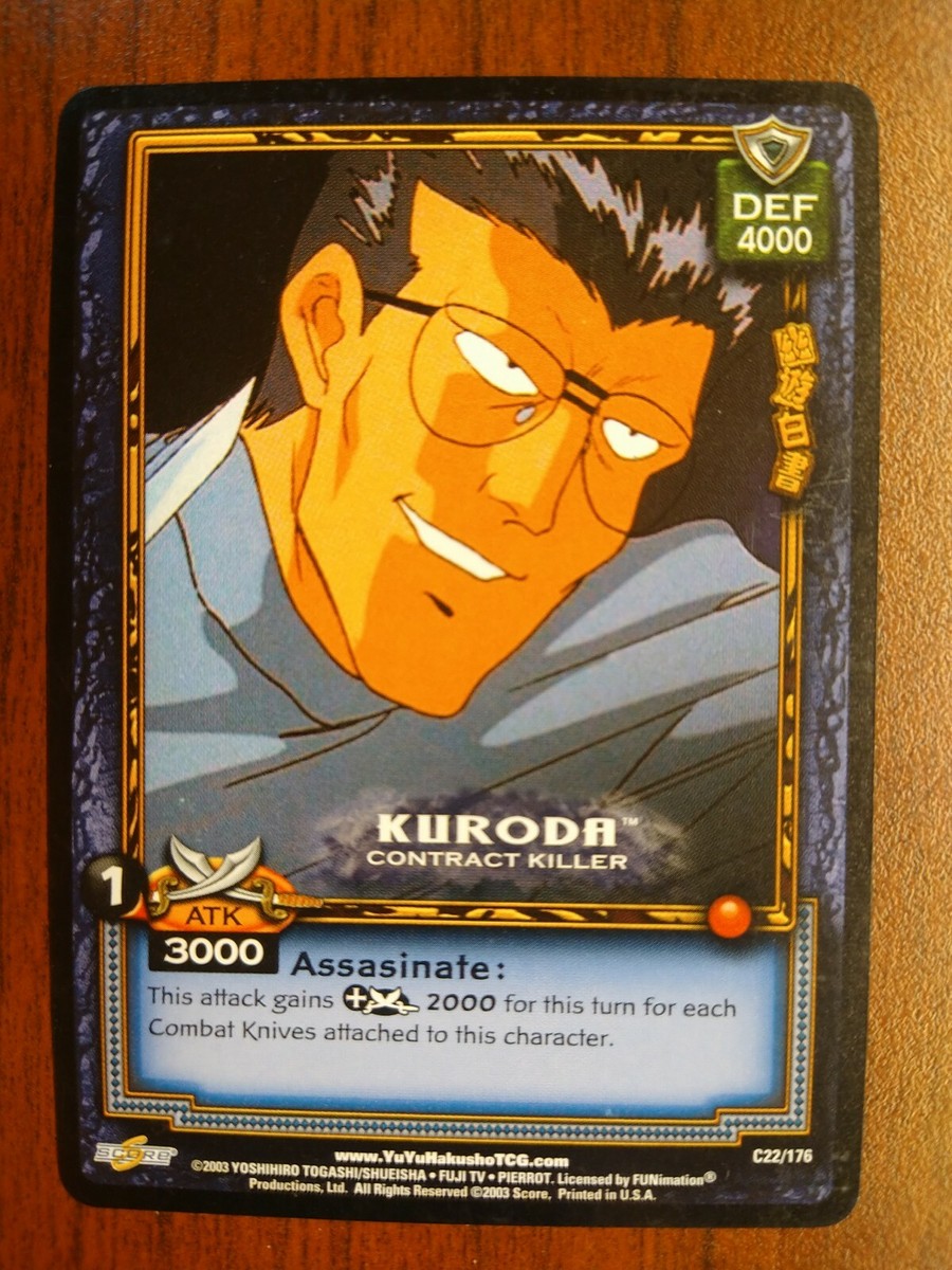 Kuroda Yu Yu Hakusho Trading Card C22/176 UNCIRCULATED From