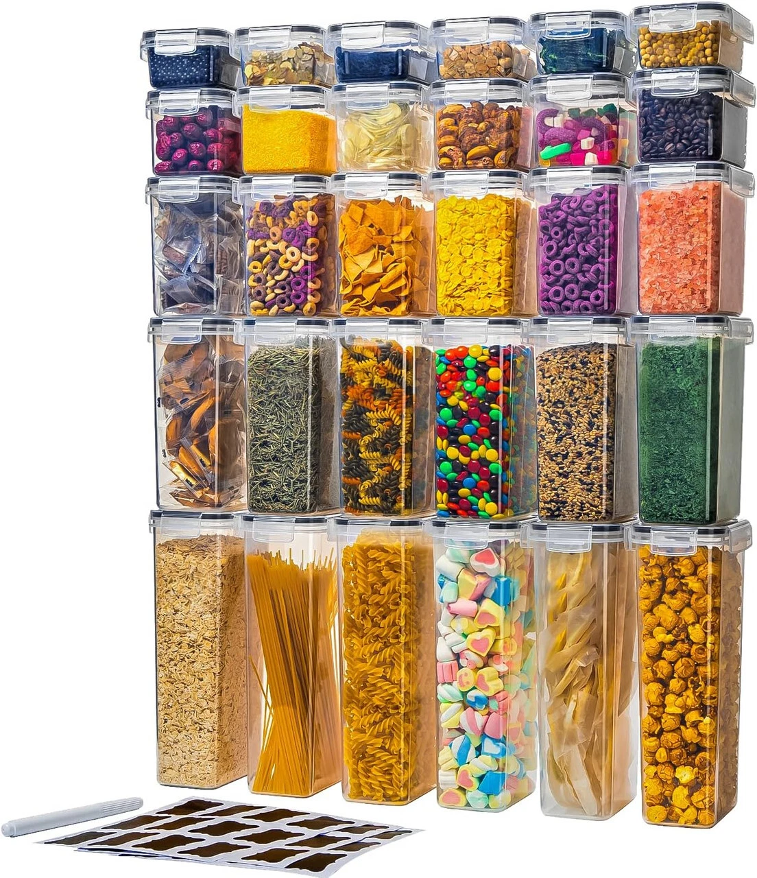 30 Pack Airtight Food Storage Containers for Kitchen Pantry Organization
Opens in a new window or ta