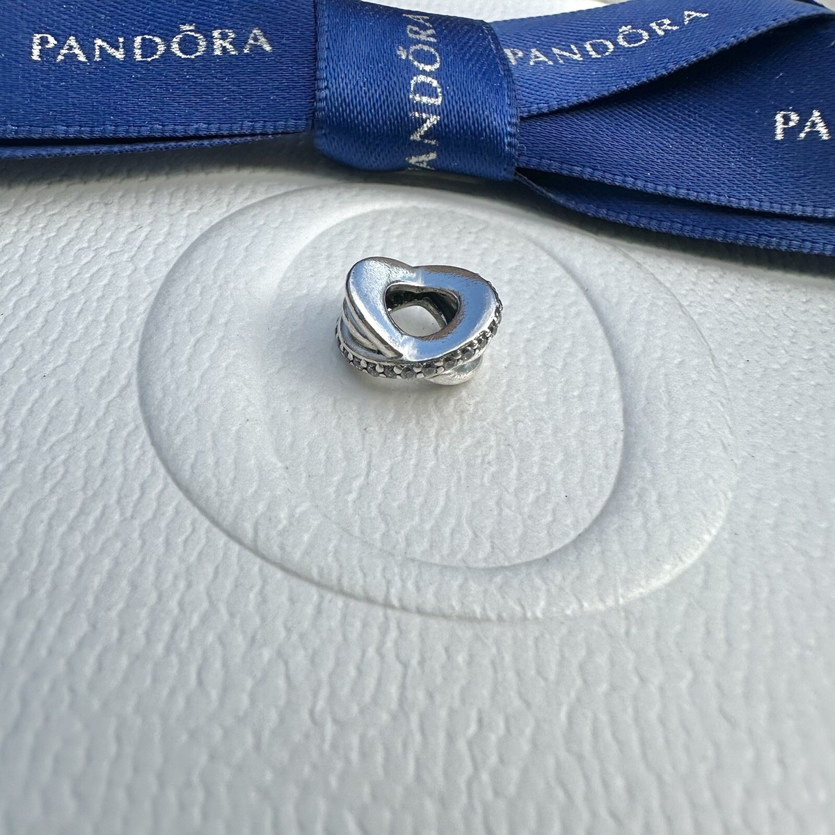Authentic Pandora Silver Clear CZ Sparkling Polished Lines