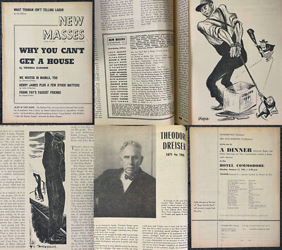 VTG MAG NEW MASSES January 15 1946 Frank Fay Henry James Facism Gropper Leftist