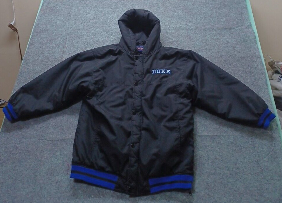 Duke Blue Devils Black Winter Coat Worn TWICE ! - Beautiful - BOYS LARGE