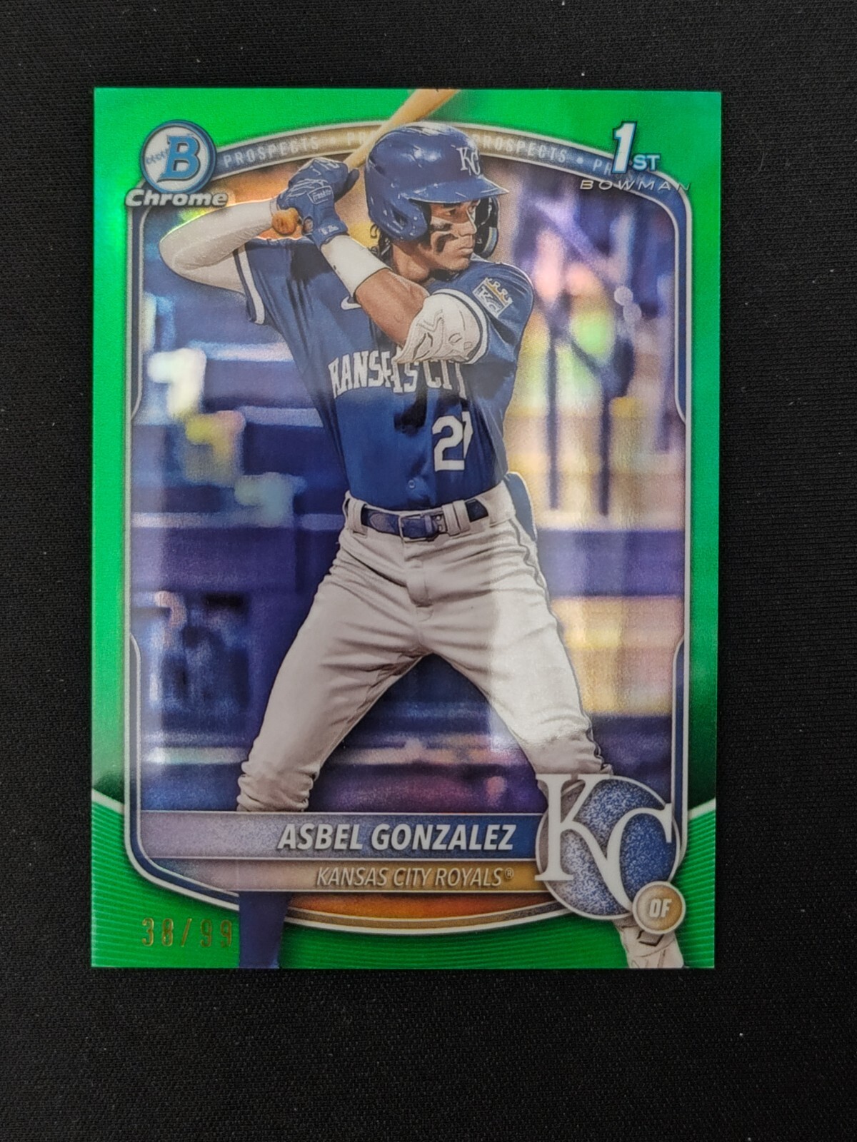 2025 Bowman - Chrome Prospects #BCP-4 - ASBEL GONZALEZ - Green Refractor #d /99